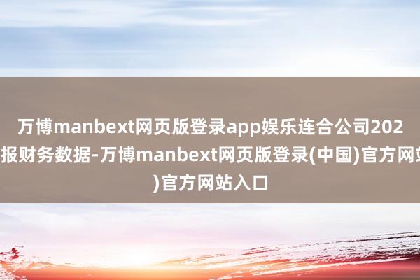 万博manbext网页版登录app娱乐连合公司2024年年报财务数据-万博manbext网页版登录(中国)官方网站入口